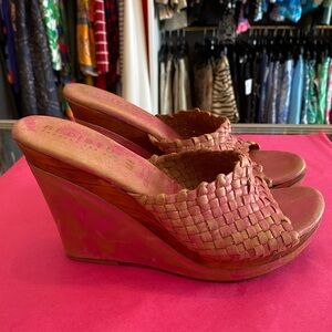 Bed Stu woven wedge sandals size 7.5